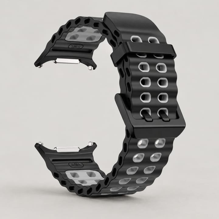 The Ultra Sport Silicone Band, Black with gray