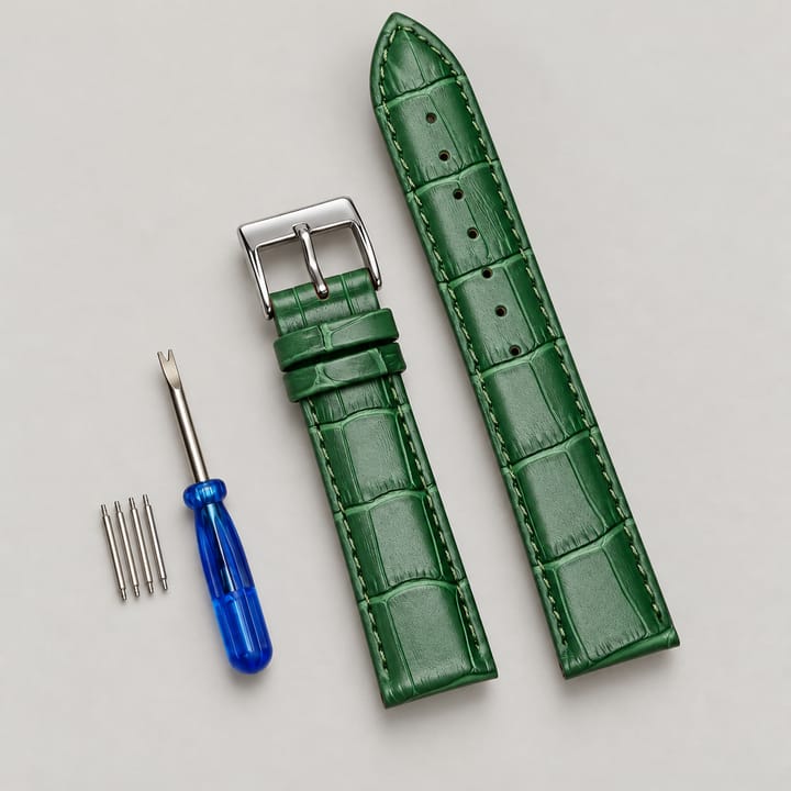 The Ledger Leather Watch Band, Green
