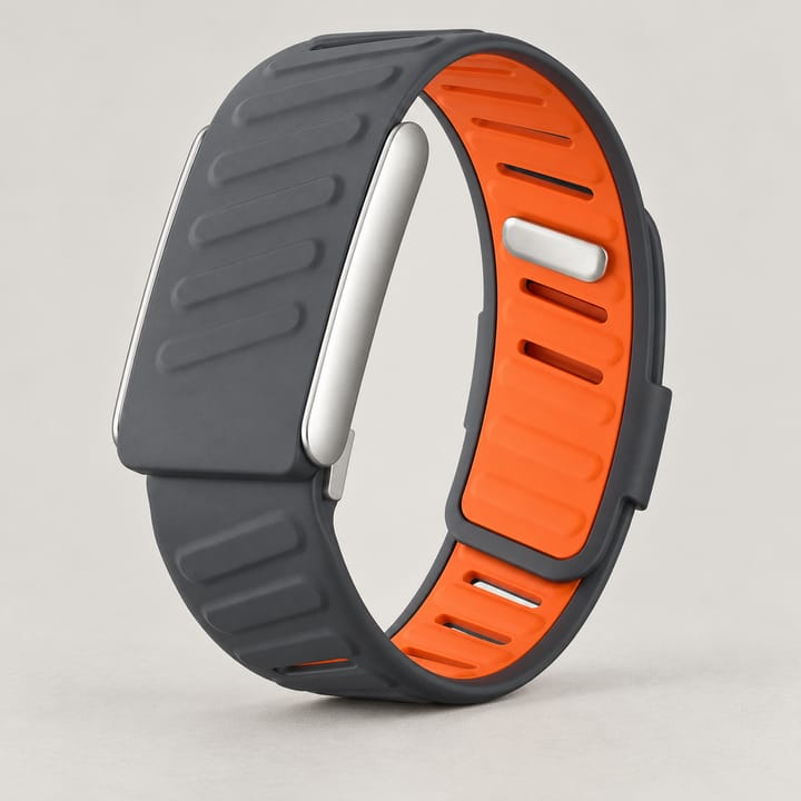 The Tide Silicone Whoop Band, Dark gray with orange lining