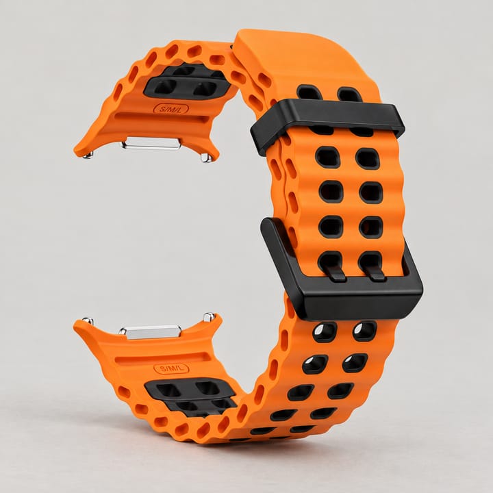 The Ultra Sport Silicone Band, Orange with black