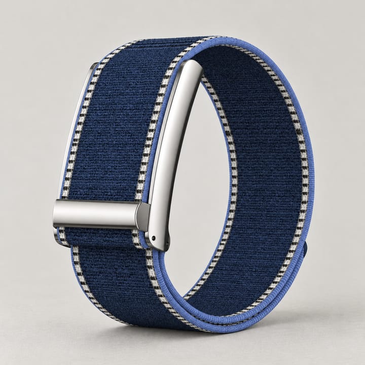 The Wrap in navy with its silver-tone metal slider
