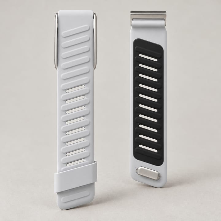 The Guard ribbed silicone band in White