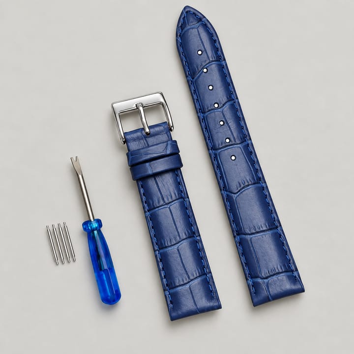 The Ledger Leather Watch Band, Blue