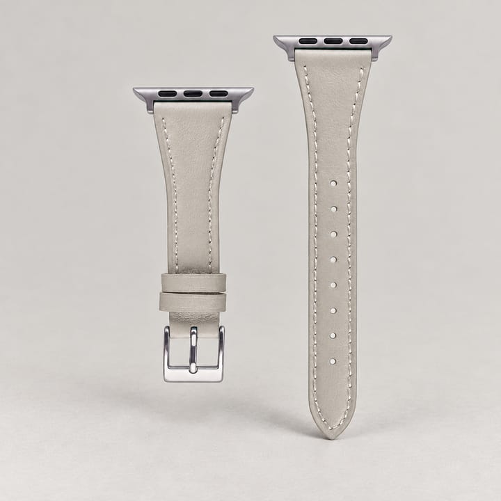 The Ribbon in Light Gray, on a watch and as two separate halves