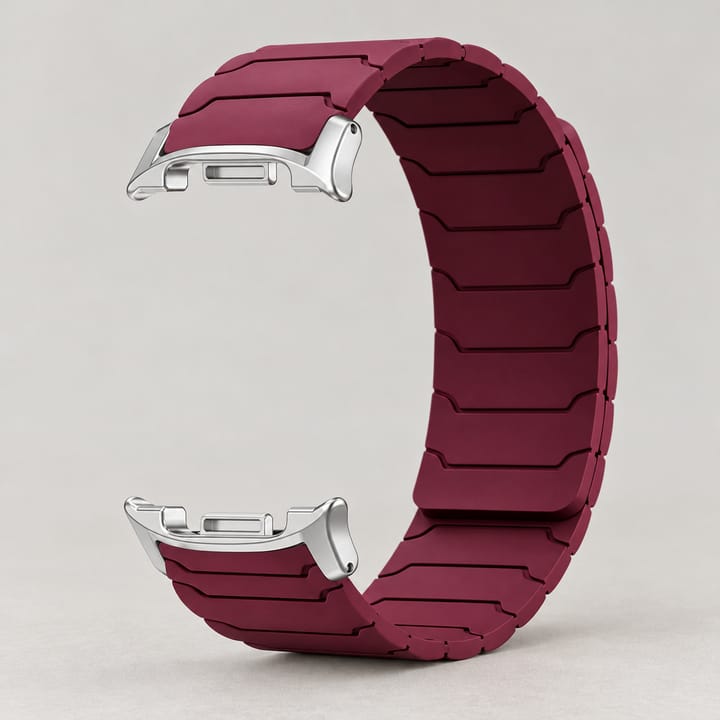 The Orbit in Wine Red with silver connectors