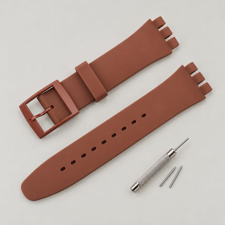 The Swatch Silicone Strap, Brown