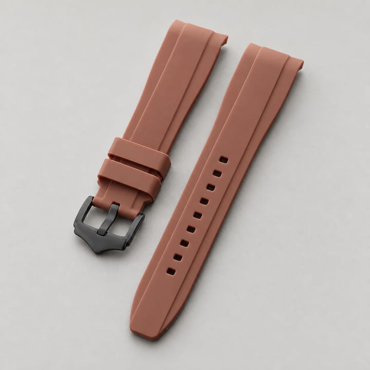 The Current Curved-End Silicone Band, Brown band, black buckle