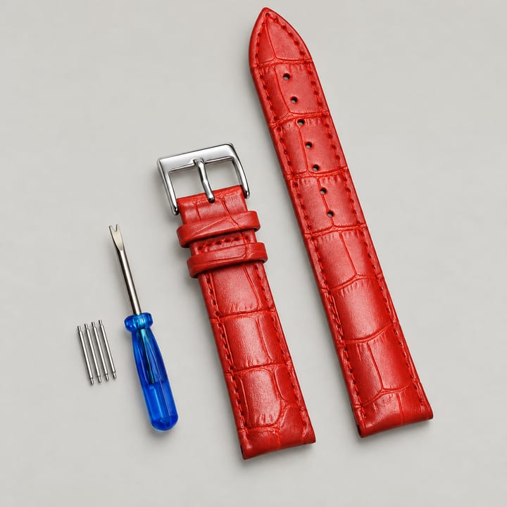 The Ledger Leather Watch Band, Red