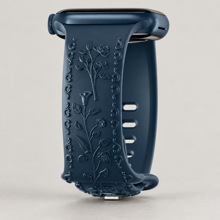 The Engraved Silicone Band, Deep blue