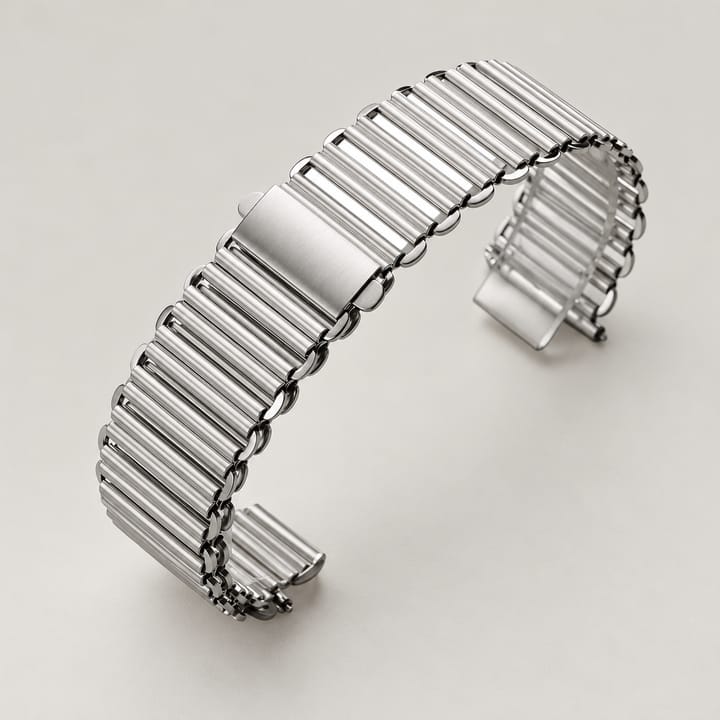 The Aviator bonklip-style bracelet in polished silver steel with a brushed clasp plate