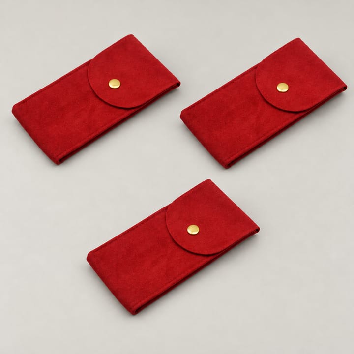The Velvet Watch Pouch, Red, 3 pack