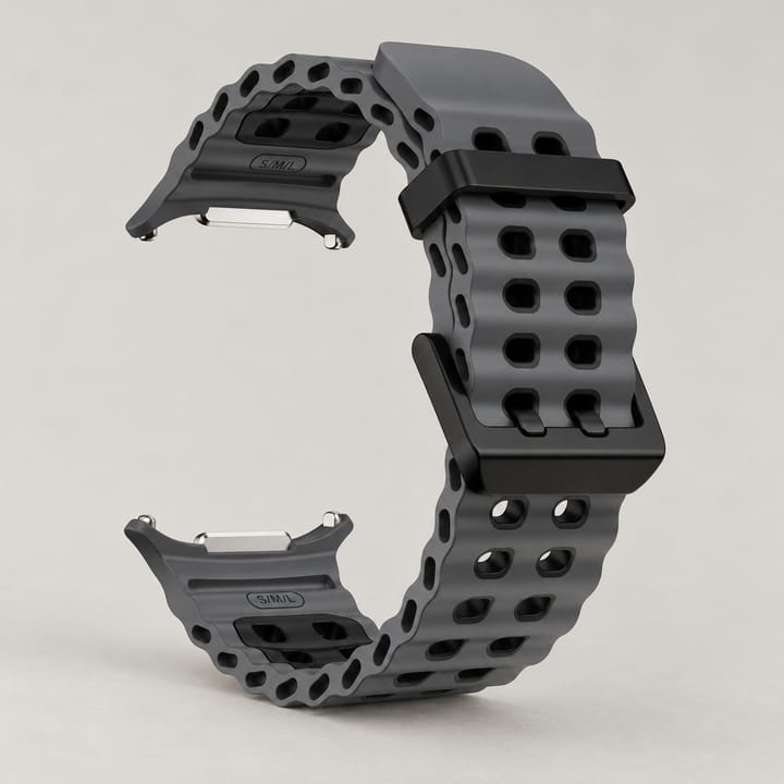 The Ultra Sport Silicone Band, Coal black with black