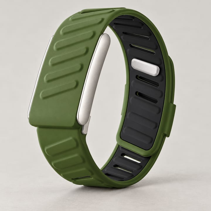 The Current Silicone Band for Whoop 5.0, Black and red