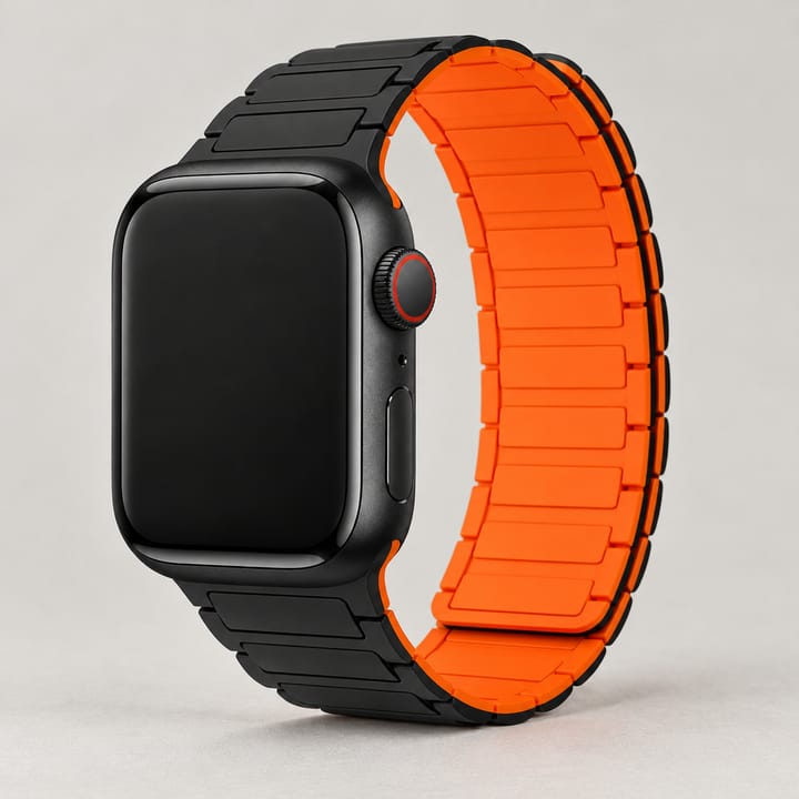 The Magnetic Silicone Band, Black and orange