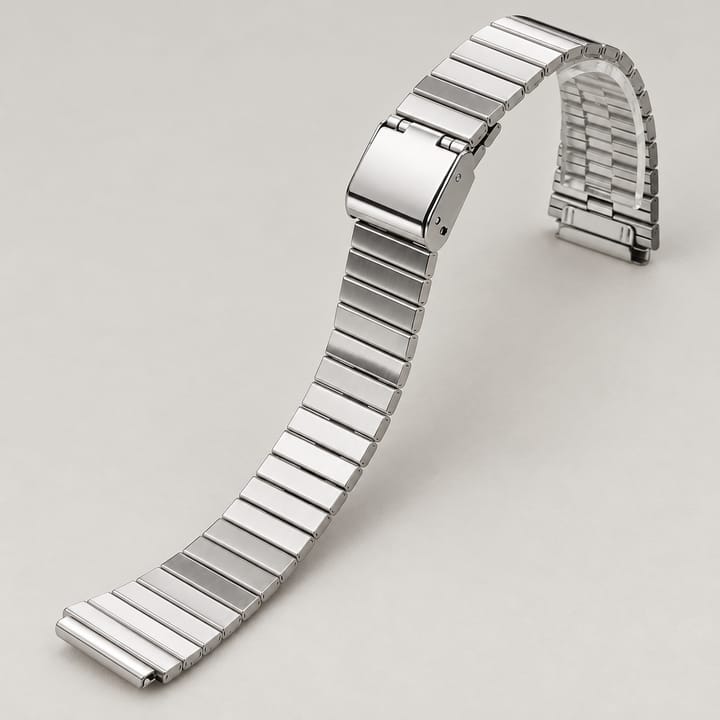 The Retro in silver, with the spring bars and tool that come with it