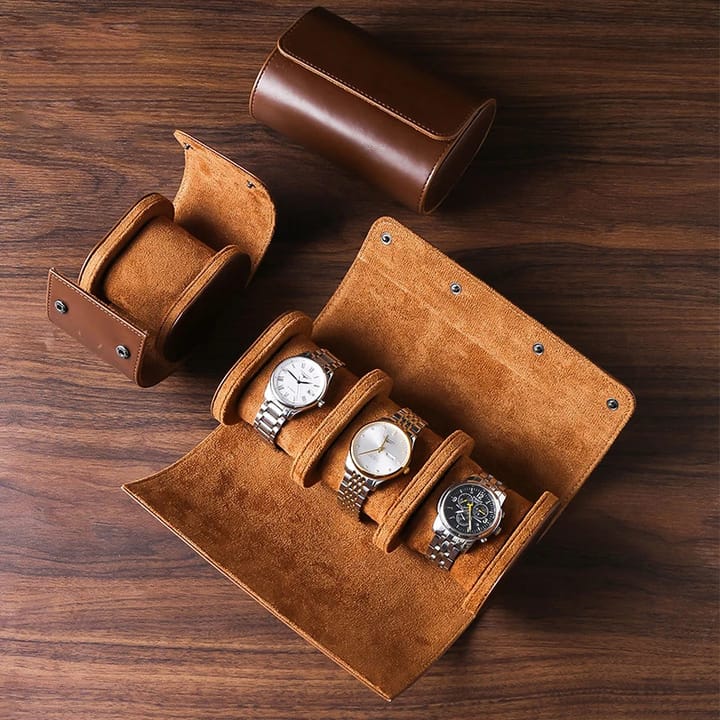 The Voyage Leather Watch Roll