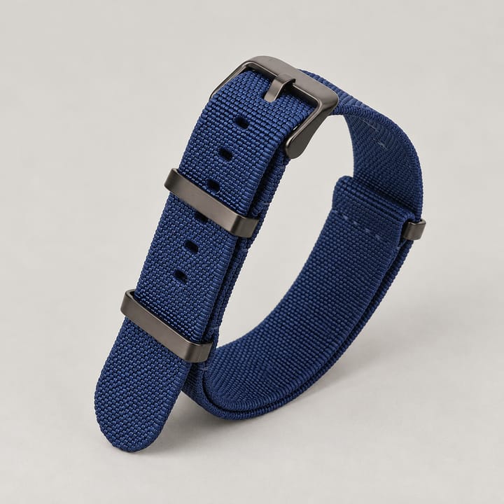 The Parachute Elastic NATO Strap, Navy with black hardware