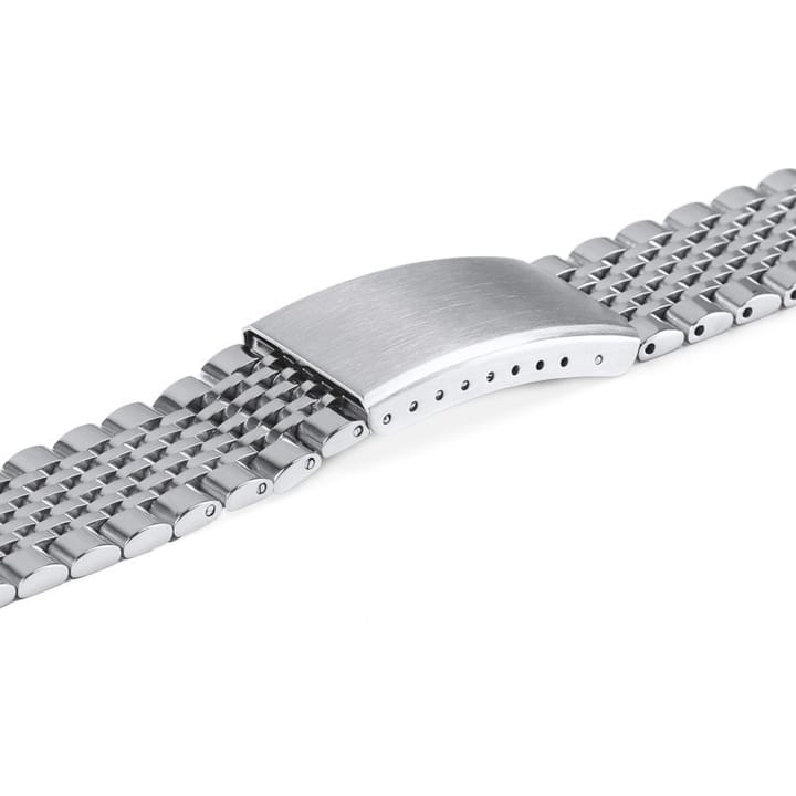 Close-up of the fold-over clasp and its micro-adjust holes