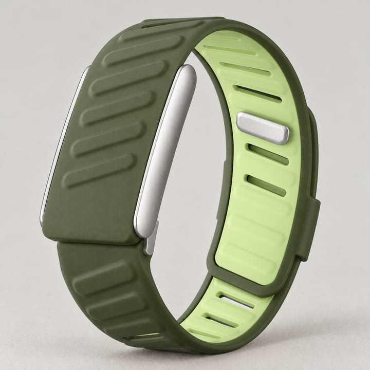 The Guard ribbed silicone band in Green