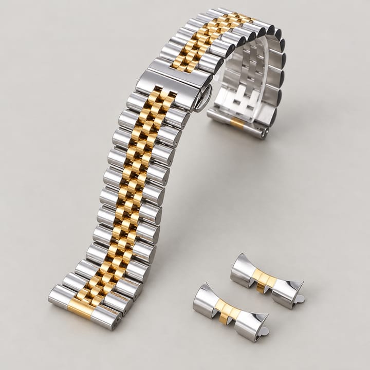 The Mariner Steel Watch Band, Silver and gold