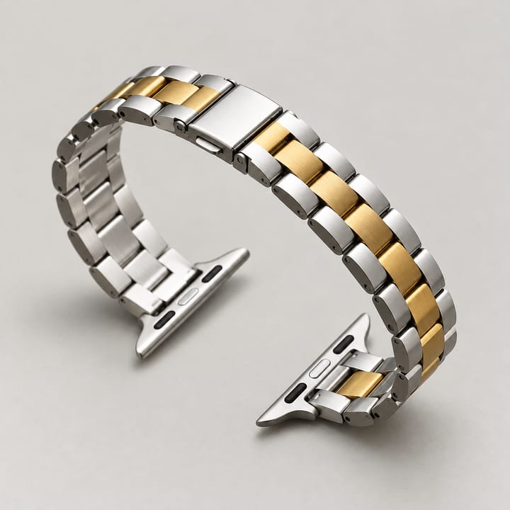 The Slim Link steel band for Apple Watch in Silver Gold