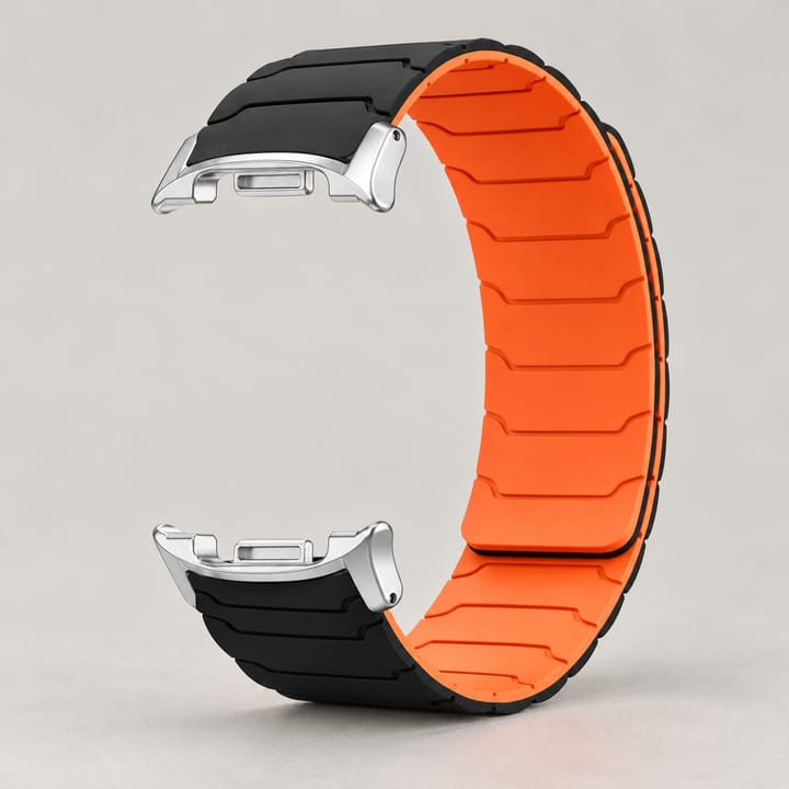 The Orbit in Black/Orange: black outside, orange lining, silver connectors