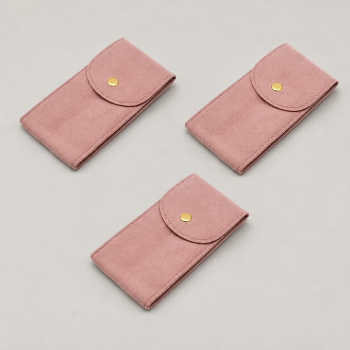 The Velvet Watch Pouch, Pink, 3 pack