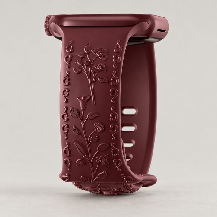 The Engraved Silicone Band, Wine red