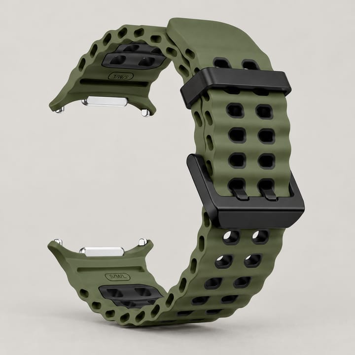 The Ultra Sport Silicone Band, Army green with black