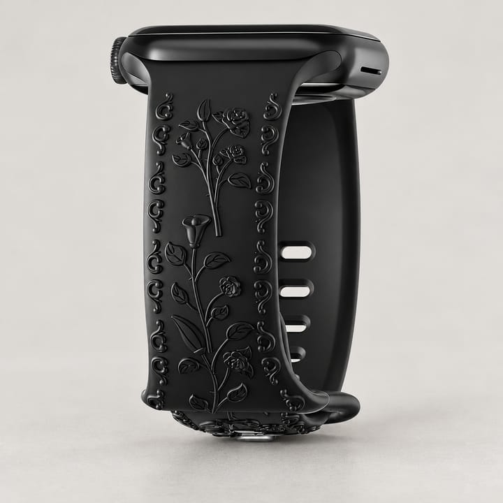 The Engraved Silicone Band, Black