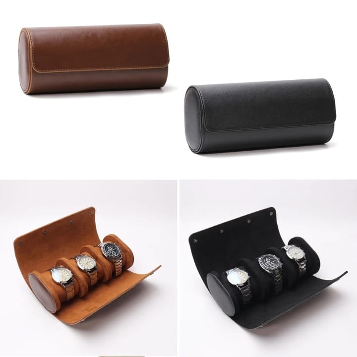 The Voyage Leather Watch Roll
