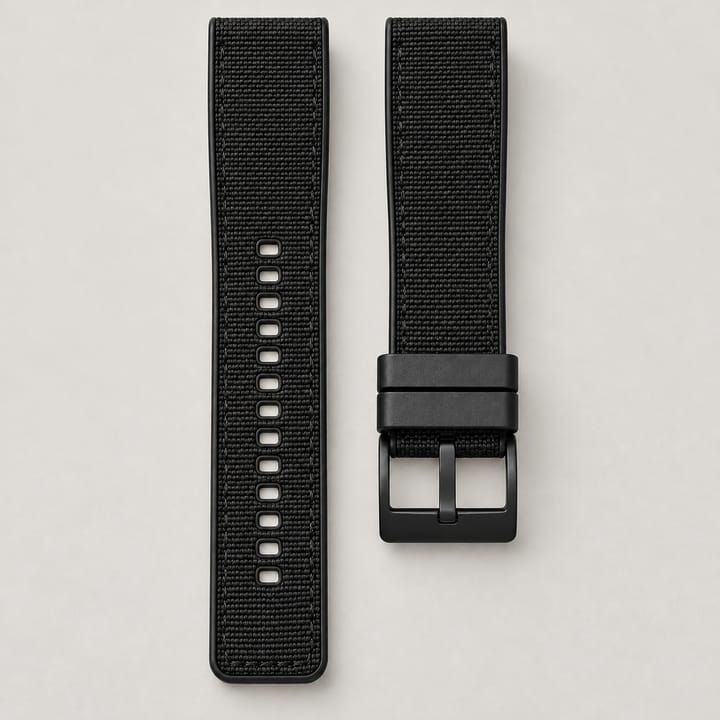 The Bosun in All Black: black canvas with a matte black pin buckle