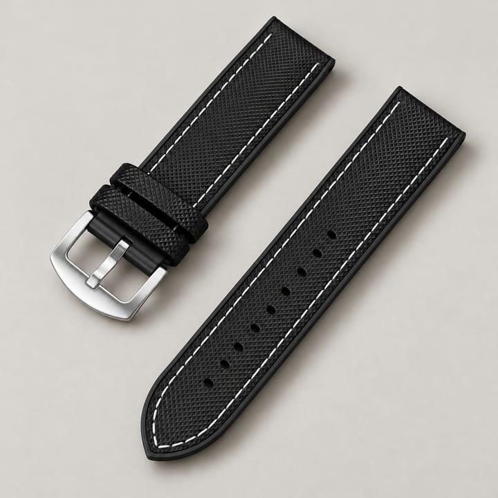 The Keel in black with white stitching