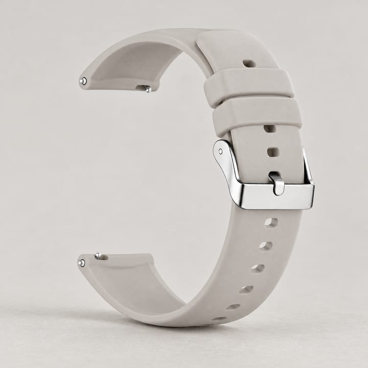 The Drift Silicone Rubber Watch Strap, Light gray