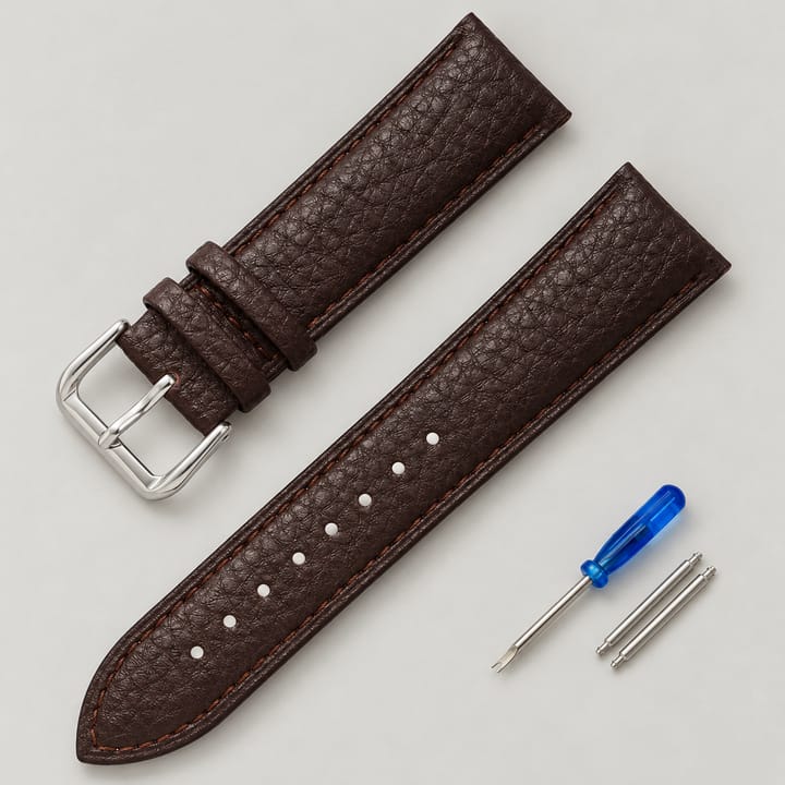 The Litchi Leather Band, Brown
