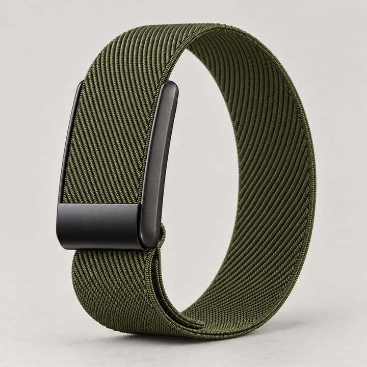 The Interval worn on the wrist while rock climbing
