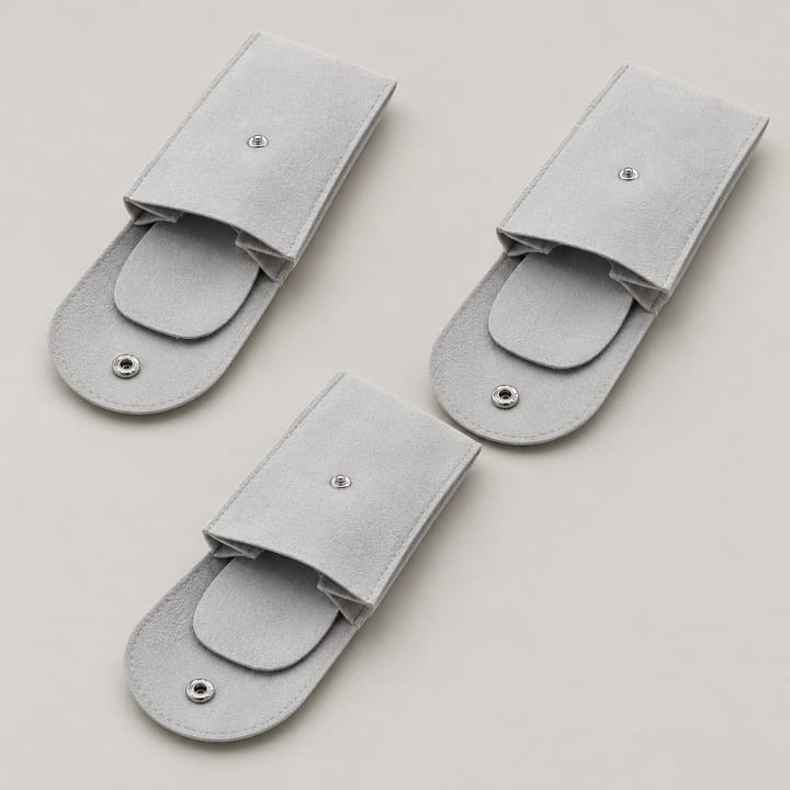 The Velvet Watch Pouch, Gray white, 3 pack