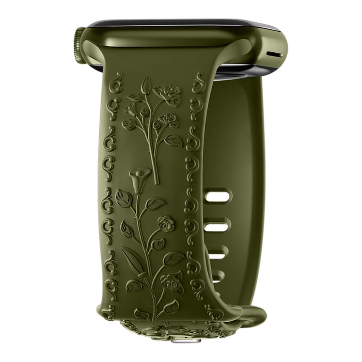 The Engraved Silicone Band, Olive