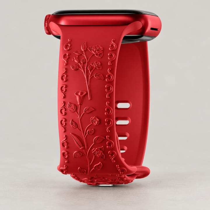 The Engraved Silicone Band, Red