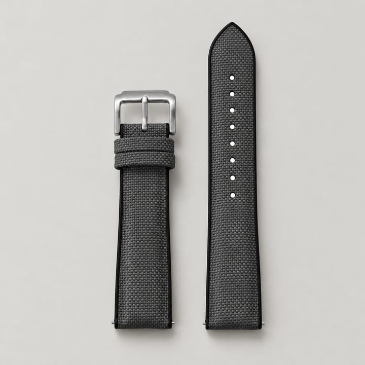 The Spinnaker in Gray: gray sailcloth with a thin black rubber edge