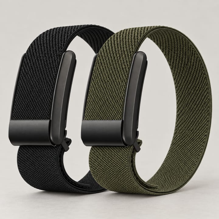 Two-band set: one black and one green band, each with its own metal frame