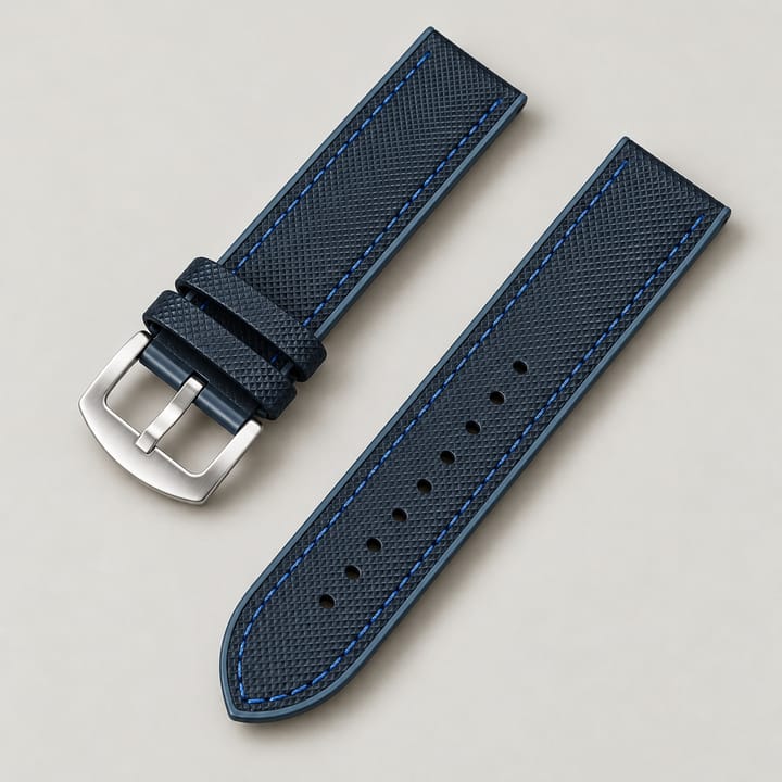 The Keel in navy with blue stitching