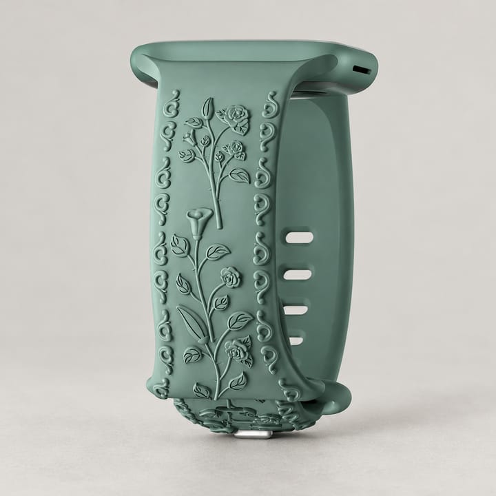 The Engraved Silicone Band, Pine green
