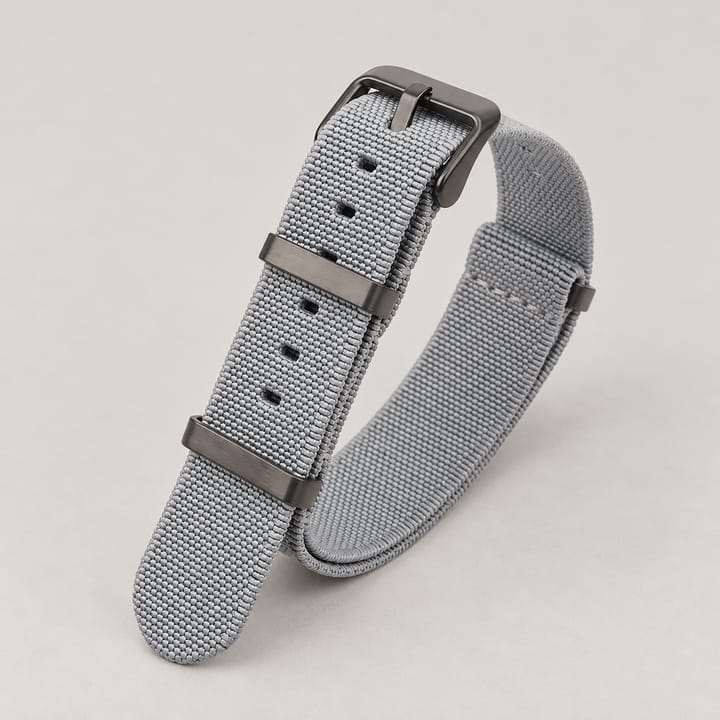 The Parachute Elastic NATO Strap, Gray with black hardware