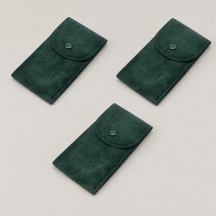 The Velvet Watch Pouch, Green, 3 pack
