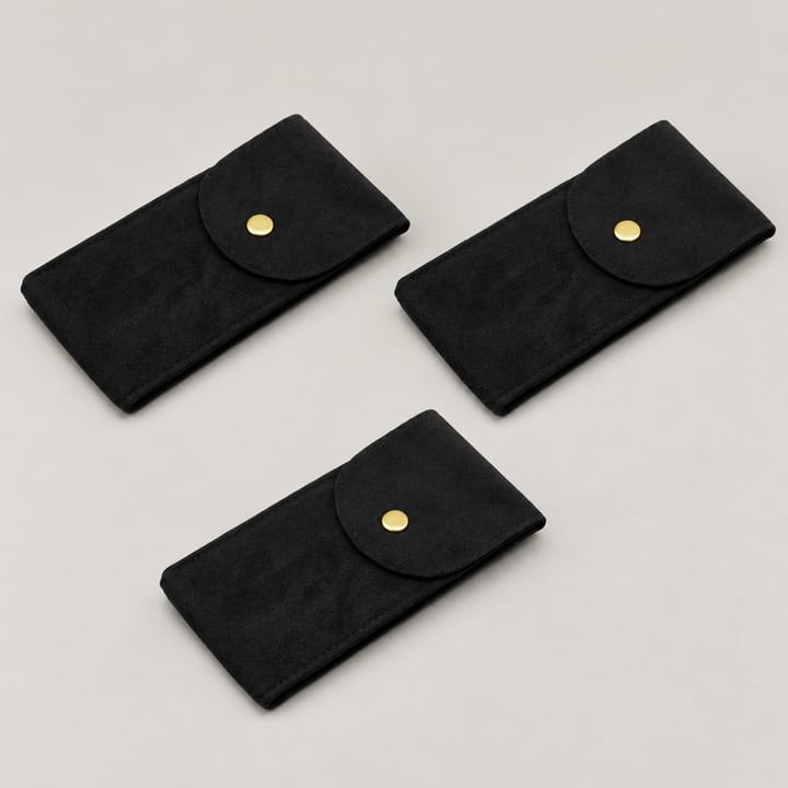 The Velvet Watch Pouch, Black, 3 pack