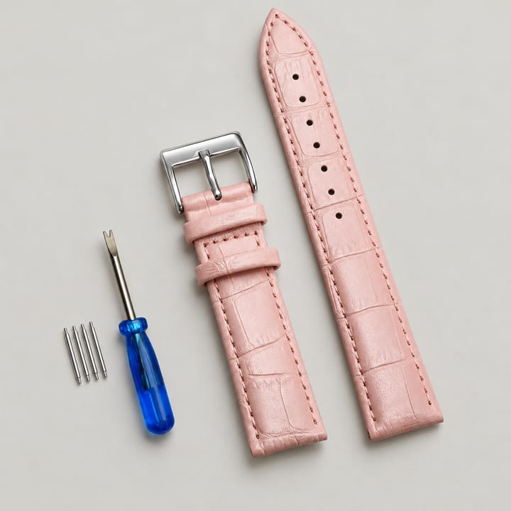 The Ledger Leather Watch Band, Pink
