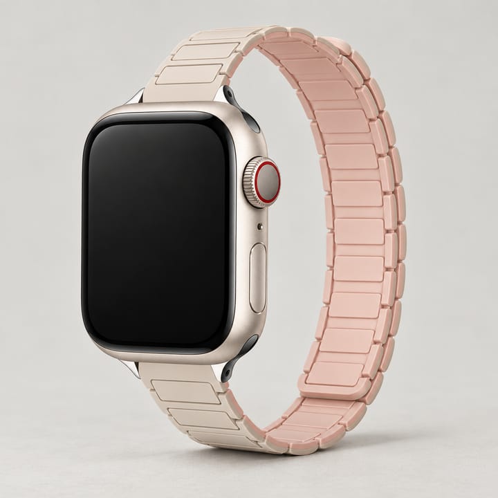 The Magnetic Silicone Apple Watch Band, Starlight pink