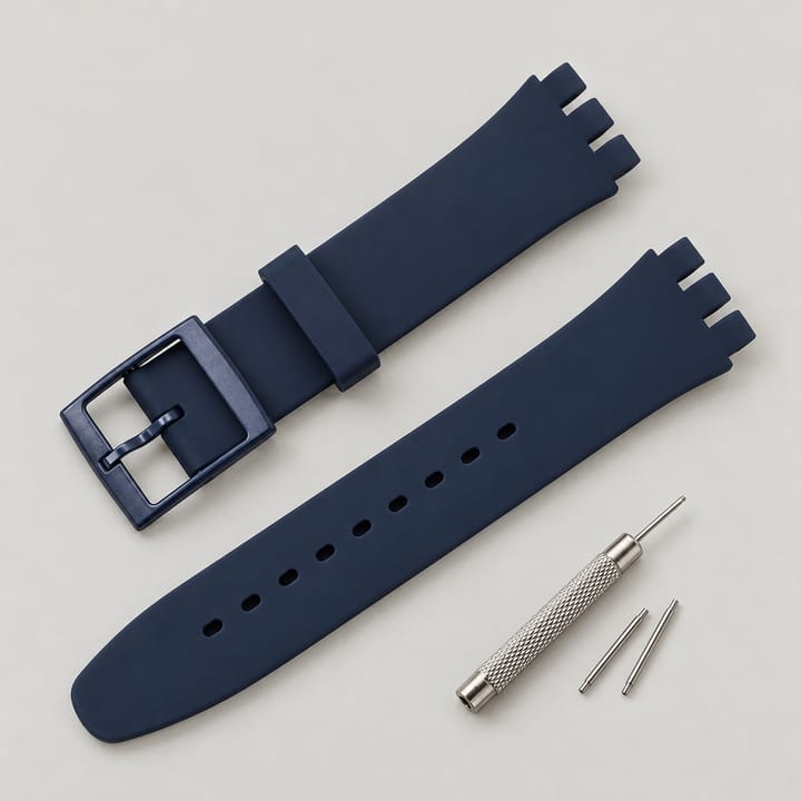 The Swatch Silicone Strap, Dark blue