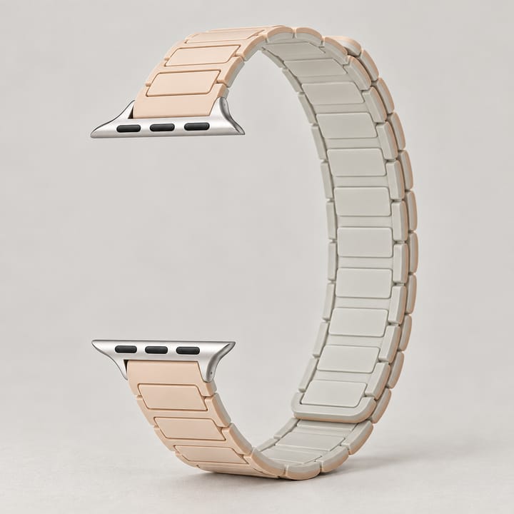 The Magnetic Silicone Apple Watch Band, Tea milk white